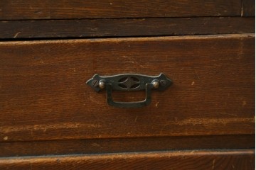 和製アンティーク　大正ロマン　栓材　ゴシック調のアーチ意匠が目を引く本箱　(R-087594)