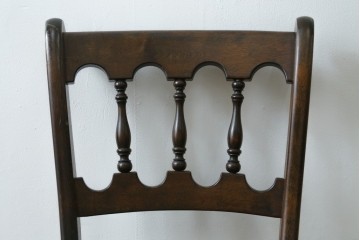 中古　松本民芸家具　背もたれの挽き物加工がお洒落な#49A型ワイコムチェア　定価約10万7千円　(R-087595)