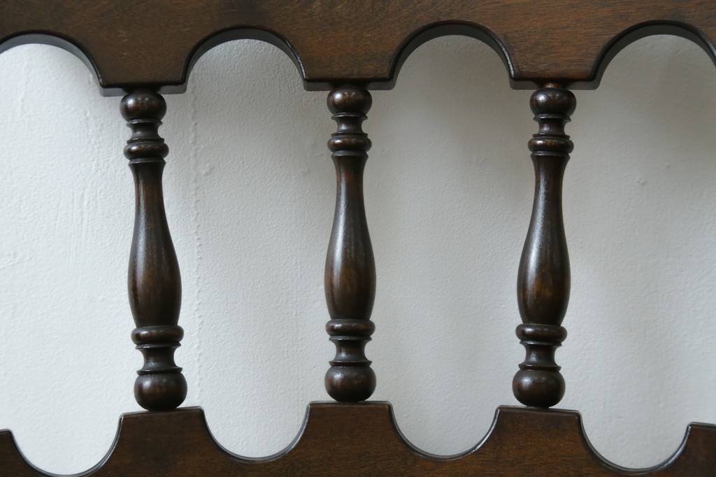 中古　松本民芸家具　背もたれの挽き物加工がお洒落な#49A型ワイコムチェア　定価約10万7千円　(R-087595)