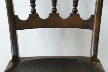 中古　松本民芸家具　背もたれの挽き物加工がお洒落な#49A型ワイコムチェア　定価約10万7千円　(R-087595)