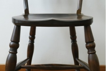 中古　松本民芸家具　背もたれの挽き物加工がお洒落な#49A型ワイコムチェア　定価約10万7千円　(R-087595)