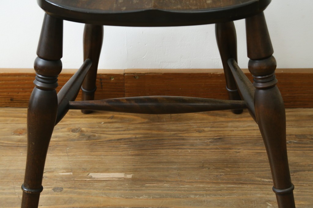 中古　松本民芸家具　背もたれの挽き物加工がお洒落な#49A型ワイコムチェア　定価約10万7千円　(R-087595)