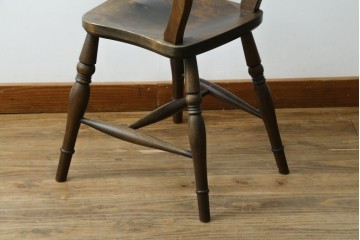 中古　松本民芸家具　背もたれの挽き物加工がお洒落な#49A型ワイコムチェア　定価約10万7千円　(R-087595)