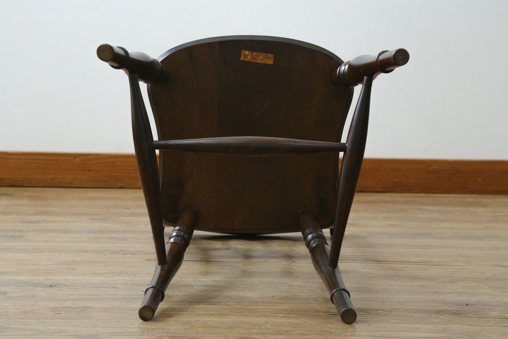 中古　松本民芸家具　背もたれの挽き物加工がお洒落な#49A型ワイコムチェア　定価約10万7千円　(R-087595)