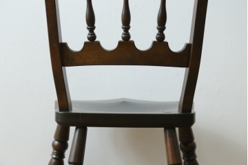 中古　松本民芸家具　背もたれの挽き物加工がお洒落な#49A型ワイコムチェア　定価約10万7千円　(R-087595)
