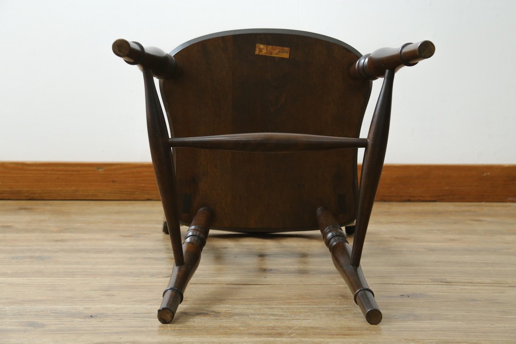 中古　松本民芸家具　背もたれの挽き物加工がお洒落な#49A型ワイコムチェア　定価約10万7千円　(R-087595)