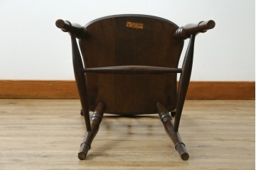 中古　松本民芸家具　背もたれの挽き物加工がお洒落な#49A型ワイコムチェア　定価約10万7千円　(R-087595)