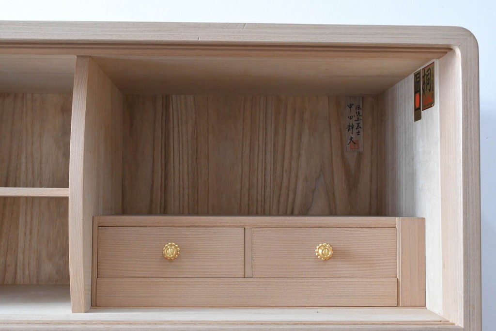 中古　伝統工芸士　中田静夫作　衣装盆付き　紀州着物箪笥　定価約100万円　(R-087598)