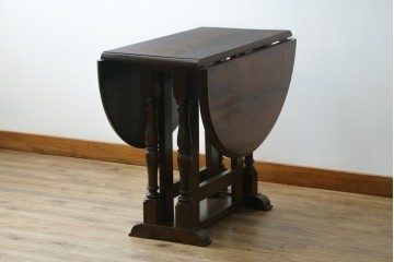 中古　松本民芸家具　挽物脚が目を引く27型バタフライ卓　(R-087599)