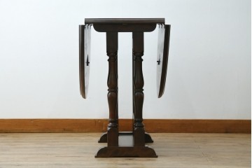 中古　松本民芸家具　挽物脚が目を引く27型バタフライ卓　(R-087599)