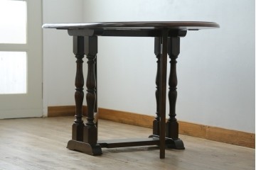 中古　松本民芸家具　挽物脚が目を引く27型バタフライ卓　(R-087599)