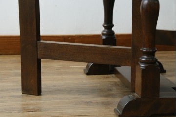 中古　松本民芸家具　挽物脚が目を引く27型バタフライ卓　(R-087599)