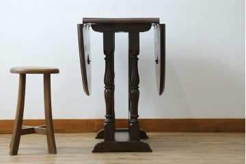 中古　松本民芸家具　挽物脚が目を引く27型バタフライ卓　(R-087599)