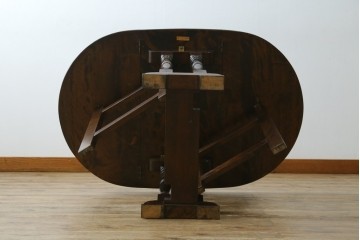 中古　松本民芸家具　挽物脚が目を引く27型バタフライ卓　(R-087599)