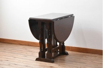中古　松本民芸家具　挽物脚が目を引く27型バタフライ卓　(R-087599)
