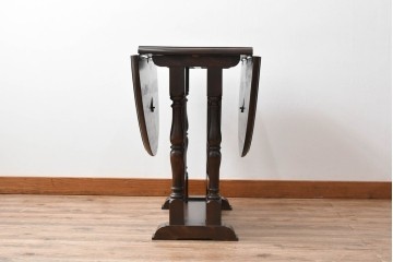 中古　松本民芸家具　挽物脚が目を引く27型バタフライ卓　(R-087599)