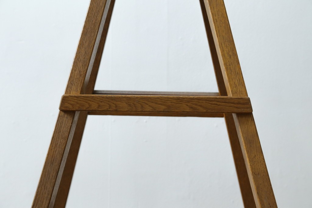 和製ヴィンテージ　ナラ材　素朴な風合いの脚立　(R-087602)