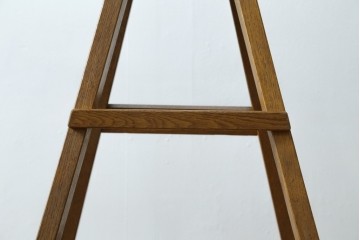 和製ヴィンテージ　ナラ材　素朴な風合いの脚立　(R-087602)