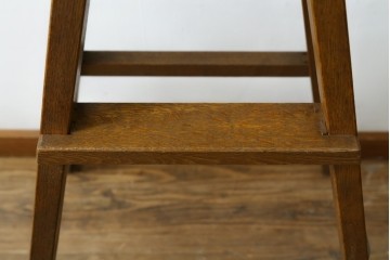 和製ヴィンテージ　ナラ材　素朴な風合いの脚立　(R-087602)