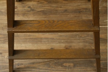 和製ヴィンテージ　ナラ材　素朴な風合いの脚立　(R-087602)