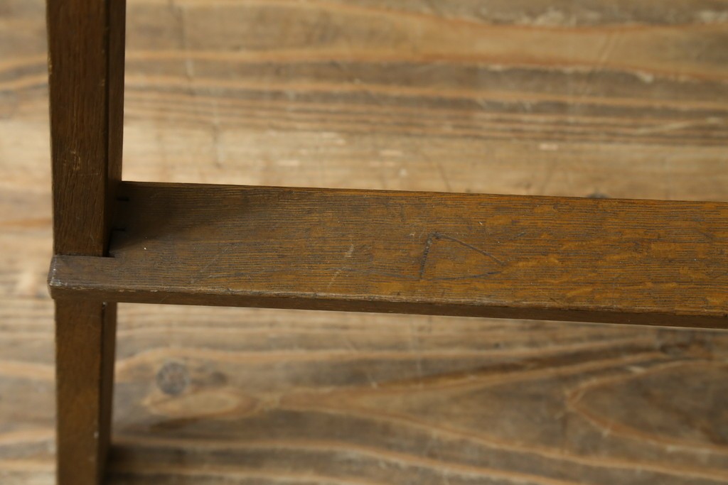 和製ヴィンテージ　ナラ材　素朴な風合いの脚立　(R-087602)