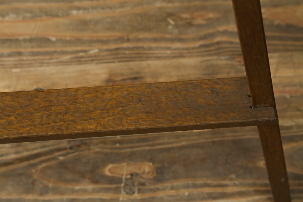 和製ヴィンテージ　ナラ材　素朴な風合いの脚立　(R-087602)