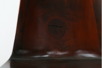 ヴィンテージ　一点物!!　重厚な無垢材削り出しのアームレスチェア　(R-087604)