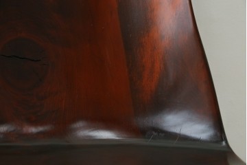 ヴィンテージ　一点物!!　重厚な無垢材削り出しのアームレスチェア　(R-087604)