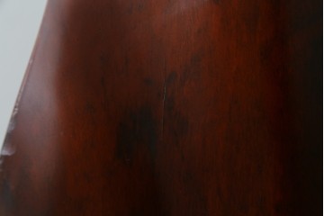 ヴィンテージ　一点物!!　重厚な無垢材削り出しのアームレスチェア　(R-087604)