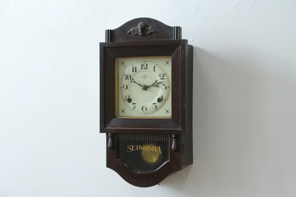 和製アンティーク　精工舎(SEIKOSHA、セイコー)　クラシカルなデザインの振り子時計　(R-087606)