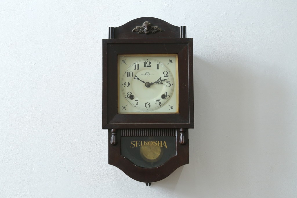 和製アンティーク　精工舎(SEIKOSHA、セイコー)　クラシカルなデザインの振り子時計　(R-087606)