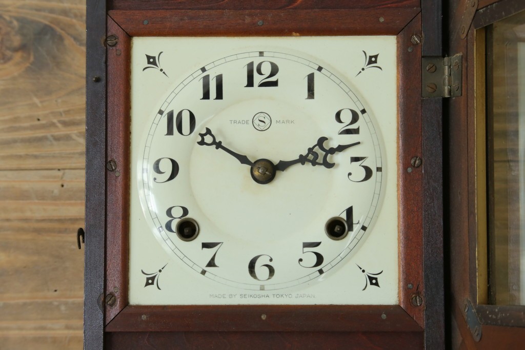 和製アンティーク　精工舎(SEIKOSHA、セイコー)　クラシカルなデザインの振り子時計　(R-087606)