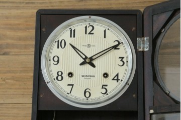 和製ヴィンテージ　精工舎(SEIKOSHA、セイコー)　TRADE(S)MARK　14DAY　モダンな意匠の振り子時計　(R-087608)