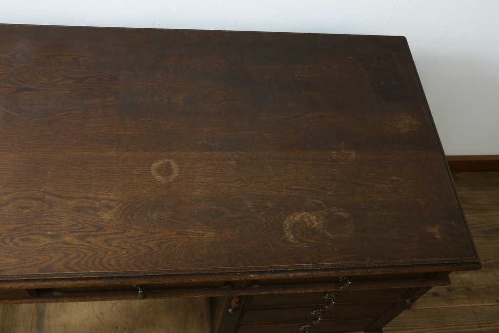 中古　美品　希少な廃番品　三越家具(現カントリーハウス)　Brugge(ブルージュ)　重厚感あるクラシカルなデスク　(R-087611)