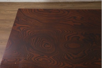 中古　岩谷堂箪笥　天板一面のうねる木目が美しい折り畳み座卓　(R-087613)