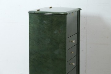 新古　展示品　美品　井上木工所　本みがき高級家具　深緑が美しいバーズアイメープルのジュエリーチェスト　定価約63万円　(R-087614)