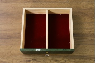 新古　展示品　美品　井上木工所　本みがき高級家具　深緑が美しいバーズアイメープルのジュエリーチェスト　定価約63万円　(R-087614)