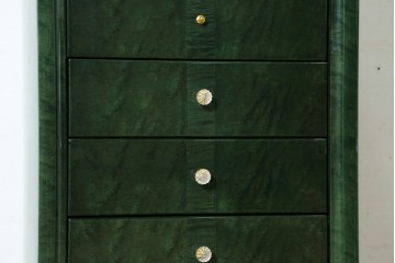 新古　展示品　美品　井上木工所　本みがき高級家具　深緑が美しいバーズアイメープルのジュエリーチェスト　定価約63万円　(R-087614)