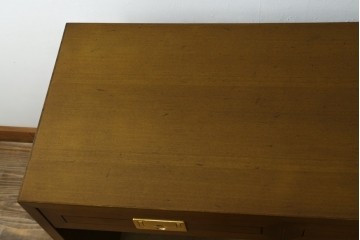 中古　カリモク家具(karimoku)　domani(ドマーニ)　Morganton(モーガントン)　エレガントなライトコニャック色のワークデスク　定価約18万円　(R-087617)