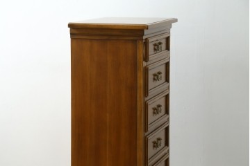 中古　美品　イタリア高級家具メーカー　SELVA(セルヴァ)社　Villa Borghese(ヴィラ・ボルゲーゼ)　チェリー材　ディレクトワール様式の5段チェスト　(R-087620)