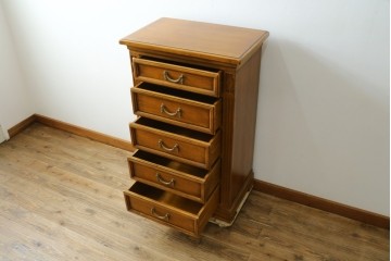 中古　美品　イタリア高級家具メーカー　SELVA(セルヴァ)社　Villa Borghese(ヴィラ・ボルゲーゼ)　チェリー材　ディレクトワール様式の5段チェスト　(R-087620)