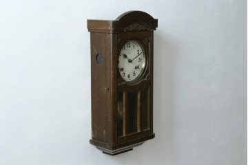 和製アンティーク　Meiji(明治時計社)　透かし彫りが上品な振り子付き掛け時計　(R-087624)