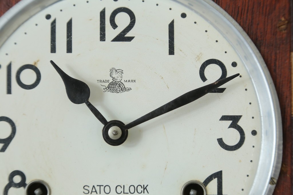 和製アンティーク　SATO CLOCK(佐藤時計製造株式会社)　振り子窓のデザインが印象的な時計　(R-087625)