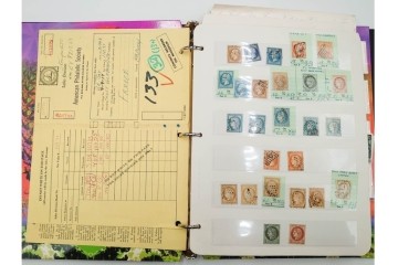 フランス　色々な図案が並ぶ未使用&使用済の切手セット ファイル付き　(R-087630)