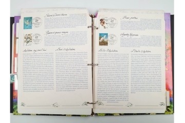 フランス　色々な図案が並ぶ未使用&使用済の切手セット ファイル付き　(R-087630)