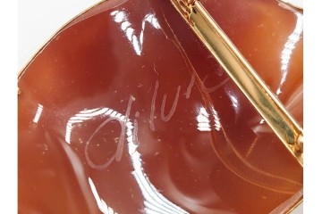 K18(18金)　女性像モチーフのカメオブローチ兼ペンダントトップ　サイン有り　(R-087634)