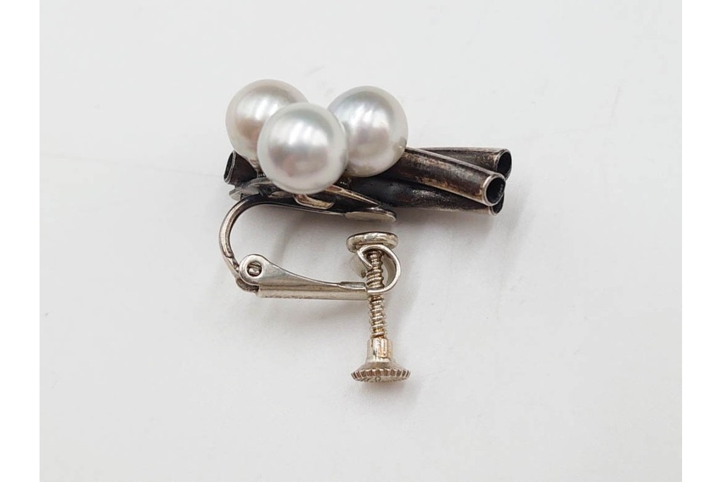 島田紘一呂　K18金(18金)・SILVER　パール(真珠)のイヤリングと花モチーフの指輪セット　(R-087636)