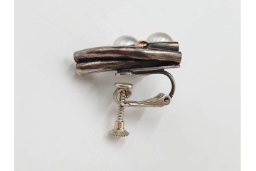 島田紘一呂　K18金(18金)・SILVER　パール(真珠)のイヤリングと花モチーフの指輪セット　(R-087636)