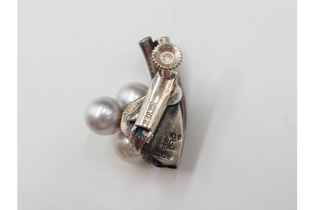 島田紘一呂　K18金(18金)・SILVER　パール(真珠)のイヤリングと花モチーフの指輪セット　(R-087636)