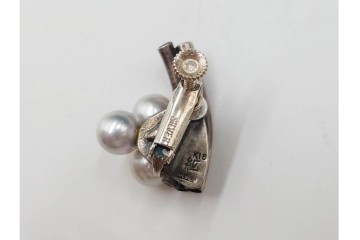 島田紘一呂　K18金(18金)・SILVER　パール(真珠)のイヤリングと花モチーフの指輪セット　(R-087636)